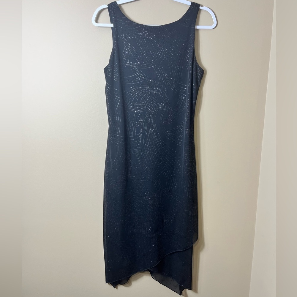 Vintage Whimsygoth Fairy Black Sparkle Slip Dress Large | Party Y2K Glam Gothic‎